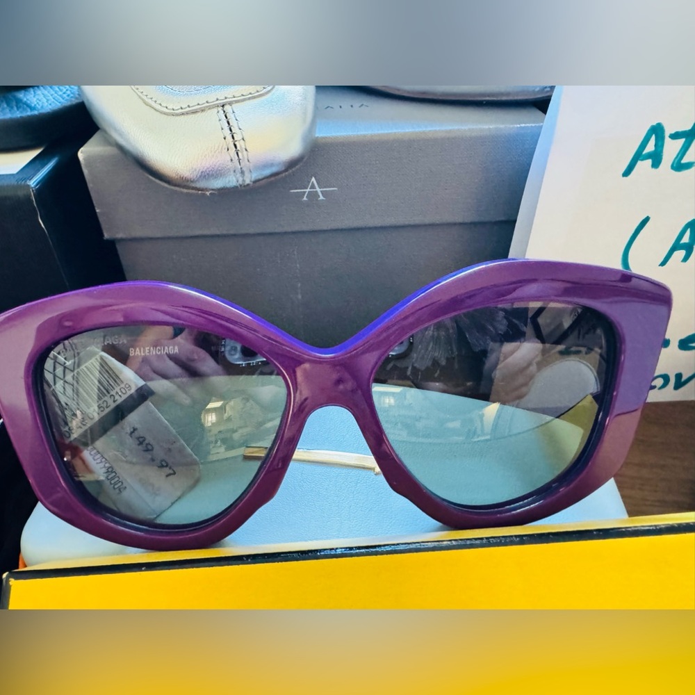 balenciaga Sunglasses Women New W Tag,Dark Purple,MADE IN ITALY